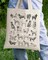 1 Pack Canvas Tote Bag Aesthetic for Women, Cute Trendy Dog Hand Drawn Reusable Cloth Cotton Bags with Handle for Grocery College Shopping Beach